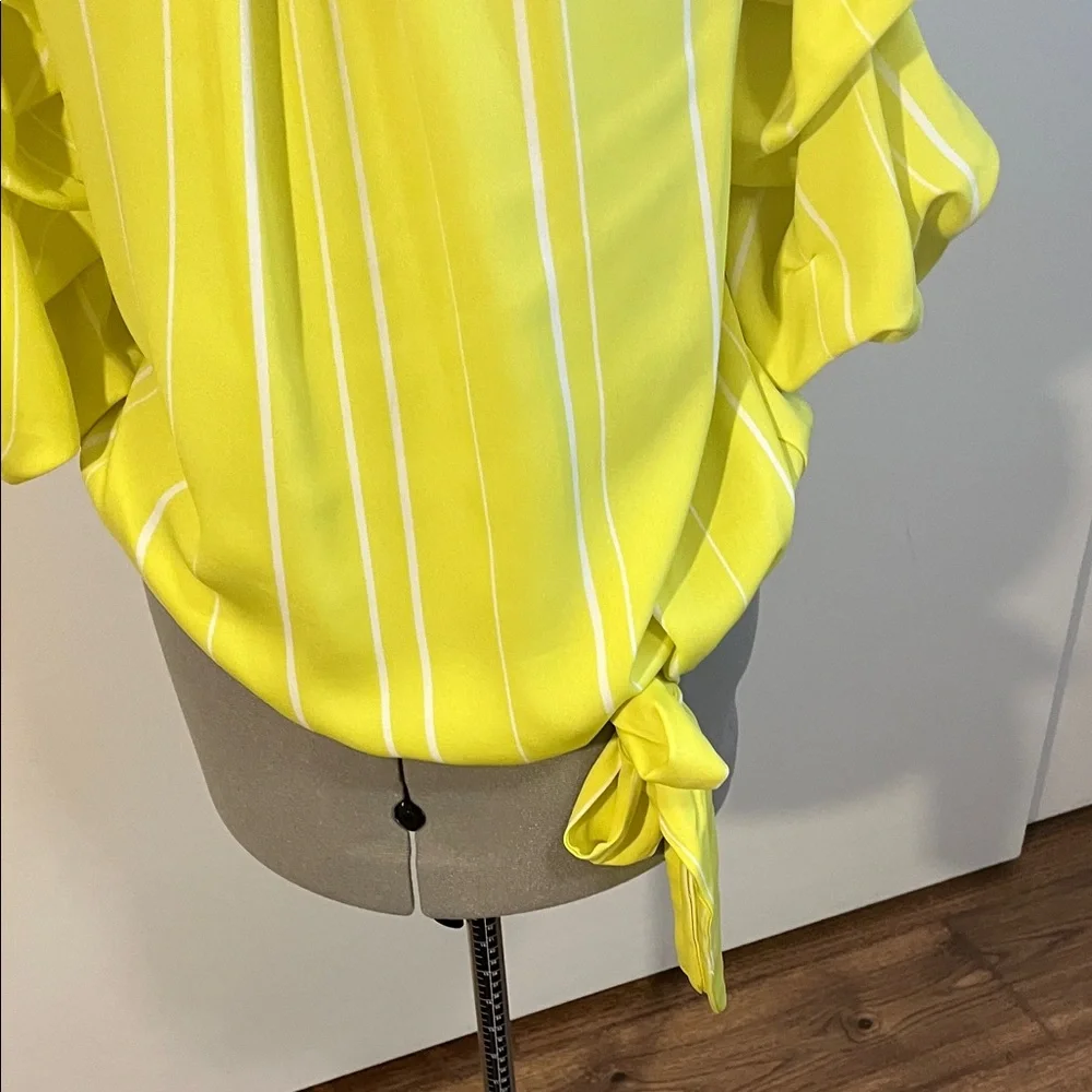Vince Camuto Lemon Off-Shoulder Blouse with Tie - Picture 4 of 5
